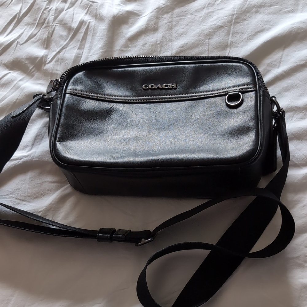 Coach Black Belt Bag with Adjustable Strap and Zipper Closure